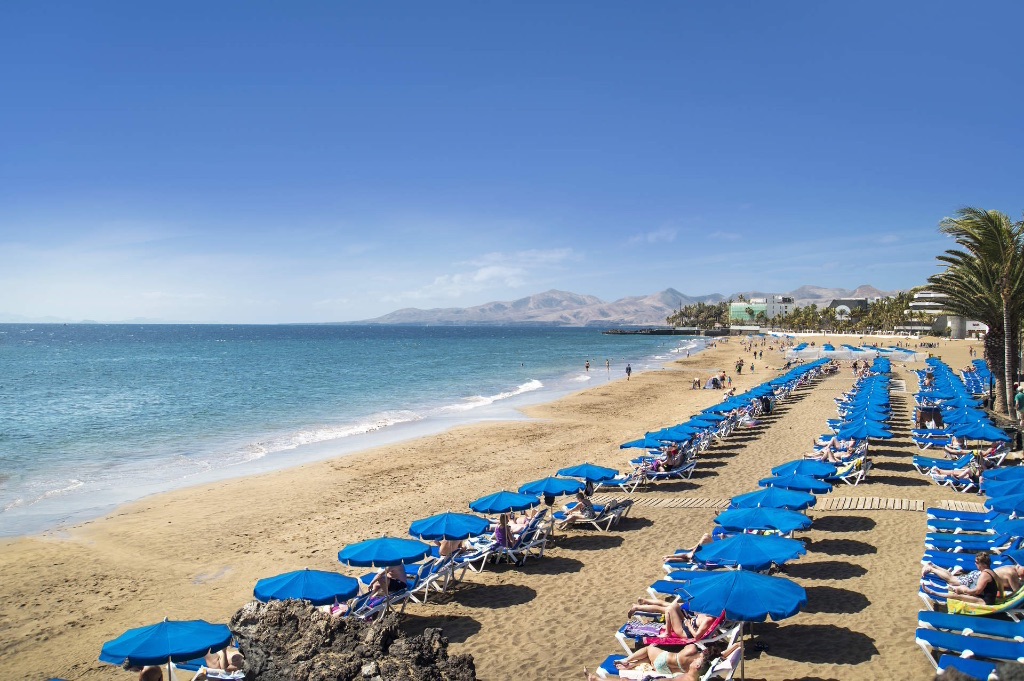 Playa Grande. Stunning beach in Lanzarote