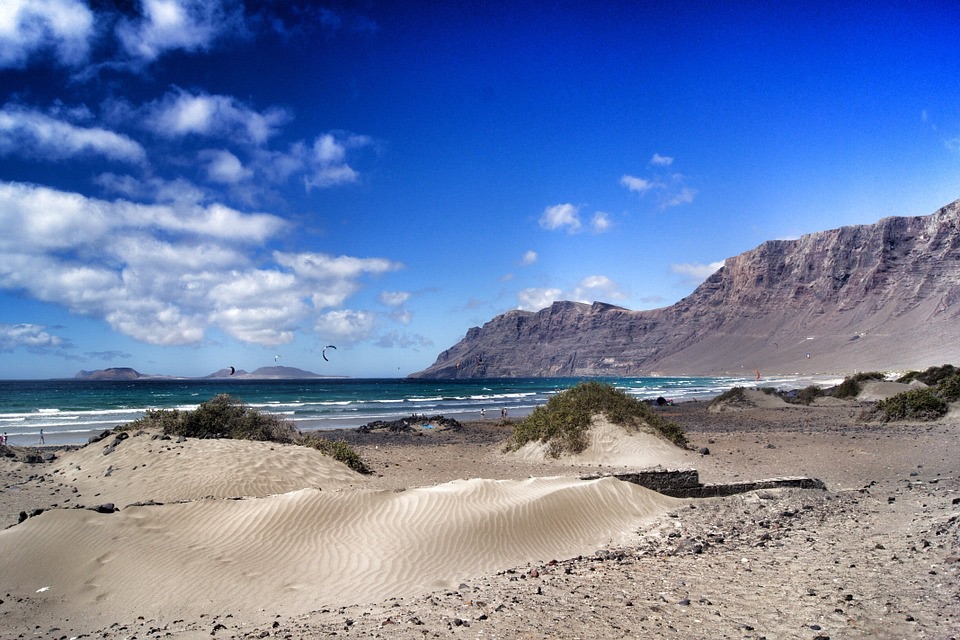 Famara Beach.  Surfers paradise, Lanzarote